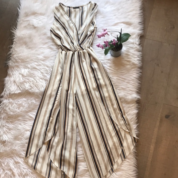 Scobe Pants - Scobe Sleeveless Navy Striped Jumpsuit L EUC